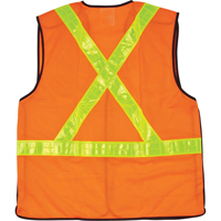5-Point Tear-Away Traffic Safety Vest, High Visibility Orange, Medium, Polyester Planification Entrepots Molloy