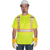CSA Compliant T-Shirt, Polyester, Medium, High Visibility Lime-Yellow Planification Entrepots Molloy