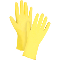 Gants jaune canari de premi&egrave;re qualit&eacute; r&eacute;sistants aux produits chimiques, Taille Petit/7, 12" lo, Latex de caoutchouc, Doublure en Ouat&eacute;e, 15 mils Planification Entrepots Molloy