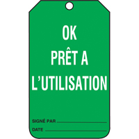 Inspection Tags, Cardstock, 3-3/8" W x 5-7/8" H, French Planification Entrepots Molloy
