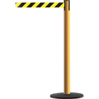 Advance TensaBarrier&reg; Barrier Post, Steel, 36" H, Black/Yellow Tape, 7.5' Tape Length Planification Entrepots Molloy