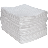Premium Fine Fiber Sorbent Pads, Oil Only, 15" x 17", 30 gal. Absorbancy Planification Entrepots Molloy