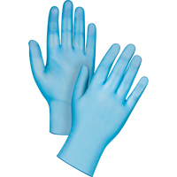 Gants jetables de calibre m&eacute;dical, Petit, Vinyle, 4,5 mils, Sans poudre, Bleu, Classe 2 Planification Entrepots Molloy