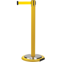 Barri&egrave;res sur pieds pour le contr&ocirc;le des foules, Acier, 35" h, Ruban Jaune, Longueur du ruban 7' Planification Entrepots Molloy