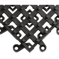 ErgoDeck&reg; Matting With Integrated No-Slip Cleats No. 553, PVC, 1-1/2' W x 1-1/2' L, 7/8" Thick, Black Planification Entrepots Molloy