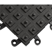 ErgoDeck&reg; Matting With Integrated No-Slip Cleats No. 552, PVC, 1-1/2' W x 1-1/2' L, 7/8" Thick, Black Planification Entrepots Molloy