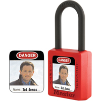 Étiquettes d'identification à photo pour cadenas en thermoplastique Zenex<sup>MC</sup> SEJ530 | Planification Entrepots Molloy