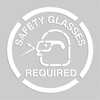 Pochoirs de marquage du sol - Safety Glasses Required, Pictogramme, 20" x 20" SEK518 | Planification Entrepots Molloy