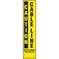 D&eacute;calcomanies pour piquet flexible de marquage - Caution Cable Line Planification Entrepots Molloy