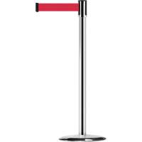 Slimline TensaBarrier&reg; Barrier Post, Steel, 38" H, Red Tape, 7.5' Tape Length Planification Entrepots Molloy