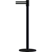Slimline TensaBarrier&reg; Barrier Post, Steel, 38" H, Black/White Tape, 7.5' Tape Length Planification Entrepots Molloy