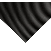 Tapis ondul&eacute; pour tableau de contr&ocirc;le no 702, 2' la x 10' lo, 1/4" &eacute;paisseur, Noir, PVC Planification Entrepots Molloy