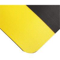 Tapis ondul&eacute; pour tableau de contr&ocirc;le no 702, 3' la x 10' lo, 1/4" &eacute;paisseur, Noir/Jaune, PVC Planification Entrepots Molloy