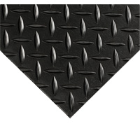 Tapis Diamond-Plate pour tableau de contr&ocirc;le no 701, 2' la x 10' lo, 1/4" &eacute;paisseur, Noir, PVC Planification Entrepots Molloy