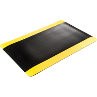 Tapis tr&egrave;s robuste pour panneau de contr&ocirc;le No 720, Ondul&eacute;, 3' x 10' x 5/8", Noir/Jaune, PVC Planification Entrepots Molloy
