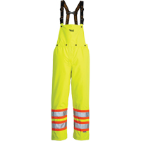 Pantalon de s&eacute;curit&eacute; Journeyman d&eacute;tachable &agrave; bavette, Polyester, Petit, Jaune lime haute visibilit&eacute; Planification Entrepots Molloy