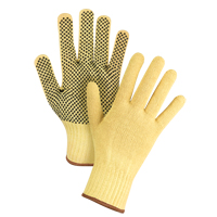 Gants tricot&eacute;s sans couture &agrave; pois, Taille Grand/9, Calibre 7, Rev&ecirc;tement PVC, Enveloppe en Kevlar, ASTM ANSI niveau A2/EN 388 niveau 3 Planification Entrepots Molloy