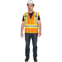 Veste de s&eacute;curit&eacute; d&eacute;tachable en cinq points de premi&egrave;re qualit&eacute;, Orange haute visibilit&eacute;, Grand/T-Grand, Polyester Planification Entrepots Molloy