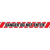 Rubans pour barricades, Anglais, 3" la x 1000' lo, 2 mils, Noir/rouge Planification Entrepots Molloy