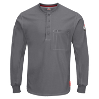 Chemises Henley Excel FR &agrave; manches longues, Petit, Gris Planification Entrepots Molloy
