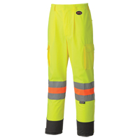 6009 Breathable Traffic Safety Pants, Polyester, X-Small, High Visibility Lime-Yellow Planification Entrepots Molloy