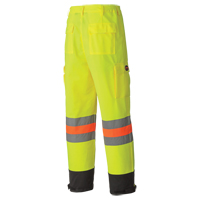 6009 Breathable Traffic Safety Pants, Polyester, X-Small, High Visibility Lime-Yellow Planification Entrepots Molloy