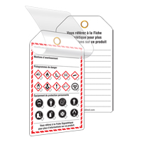 &eacute;tiquettes auto-plastifiantes pour le milieu de travail, Papier cartonn&eacute;, 3-3/8" la x 5-3/4" h, Français Planification Entrepots Molloy