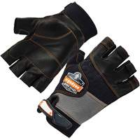 ProFlex 901 Half-Finger Leather Impact Gloves, Small, Grain Leather Palm, Hook & Loop Cuff Planification Entrepots Molloy