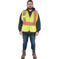 Veste d'arpenteur r&eacute;sistante aux flammes, Jaune lime haute visibilit&eacute;, Moyen, Polyester Planification Entrepots Molloy