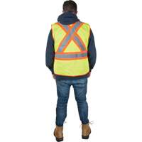 Veste d'arpenteur r&eacute;sistante aux flammes, Jaune lime haute visibilit&eacute;, Moyen, Polyester Planification Entrepots Molloy