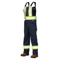 Unlined Safety Overalls, Poly-Cotton, Large, Navy Blue Planification Entrepots Molloy