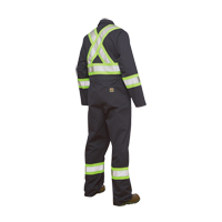 Unlined Safety Coveralls, Large, Navy Blue Planification Entrepots Molloy