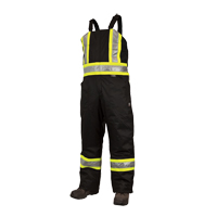Lined Safety Overalls, Polyester/Polyurethane, Large, Black Planification Entrepots Molloy