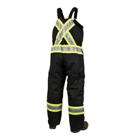 Lined Safety Overalls, Polyester/Polyurethane, Large, Black Planification Entrepots Molloy