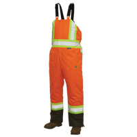 Lined Safety Overalls, Polyester/Polyurethane, Large, High Visibility Orange Planification Entrepots Molloy