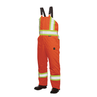 Lined Safety Overalls, Polyester/Polyurethane, Large, High Visibility Orange Planification Entrepots Molloy