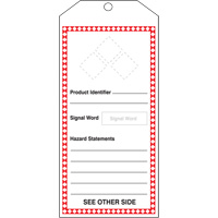 GHS Jumbo Safety Tag, Cardstock, 3-7/8" W x 8-1/2" H, English Planification Entrepots Molloy