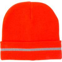 Bonnet en tricot haute visibilité avec bande réfléchissante, Orange haute visibilité, Acrylique SGI135 | Planification Entrepots Molloy