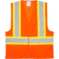 Traffic Safety Vest, High Visibility Orange, Medium, Polyester Planification Entrepots Molloy