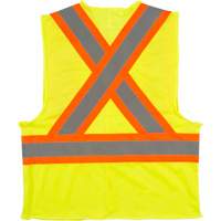 Traffic Safety Vest, High Visibility Lime-Yellow, Medium, Polyester Planification Entrepots Molloy