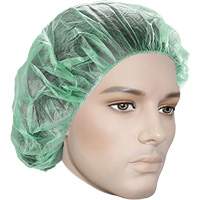 Bouffant Caps, Polypropylene, 21", Green Planification Entrepots Molloy