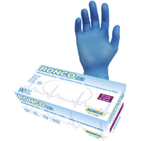 Gants jetables, 2T-Grand, Nitrile, 4 mils, Sans poudre, Bleu Planification Entrepots Molloy
