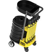 PLUS Barrier Post Cart Kit with Tray, 75' L, Metal, Yellow Planification Entrepots Molloy