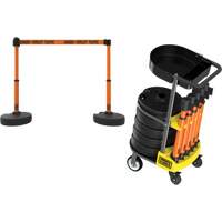 PLUS Barrier Post Cart Kit with Tray, 75' L, Metal, Orange Planification Entrepots Molloy