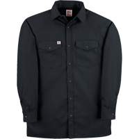 Twill Work Shirt with Snap, Men's, Medium (Tall), Black Planification Entrepots Molloy