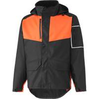 West Coast Waterproof Jacket, Polyester, Small, Black/Orange Planification Entrepots Molloy