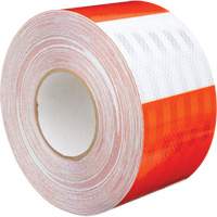 High Intensity Prismatic Grade Barricade Sheeting, 4" W x 150' L, 19 mils, Orange and White Planification Entrepots Molloy