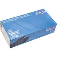 Puncture-Resistant Medical-Grade Disposable Gloves, Large, Nitrile, 5-mil, Powder-Free, Black, Class 2 Planification Entrepots Molloy