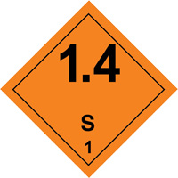 Étiquettes de manutention de matières dangereuses, 4" lo x 4" la, Noir/orange SGQ529 | Planification Entrepots Molloy