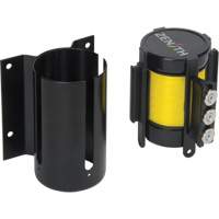 Wall Mount Barrier with Magnetic Tape, Steel, Screw Mount, 12', Yellow Tape Planification Entrepots Molloy